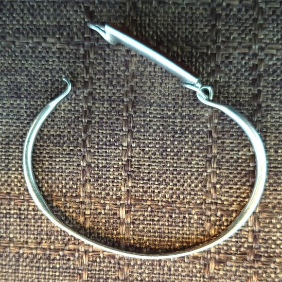 Rare Vintage Mexico 925 Sterling Silver Carnelian Enamel Bangle Bracelet - Picture 7 of 11